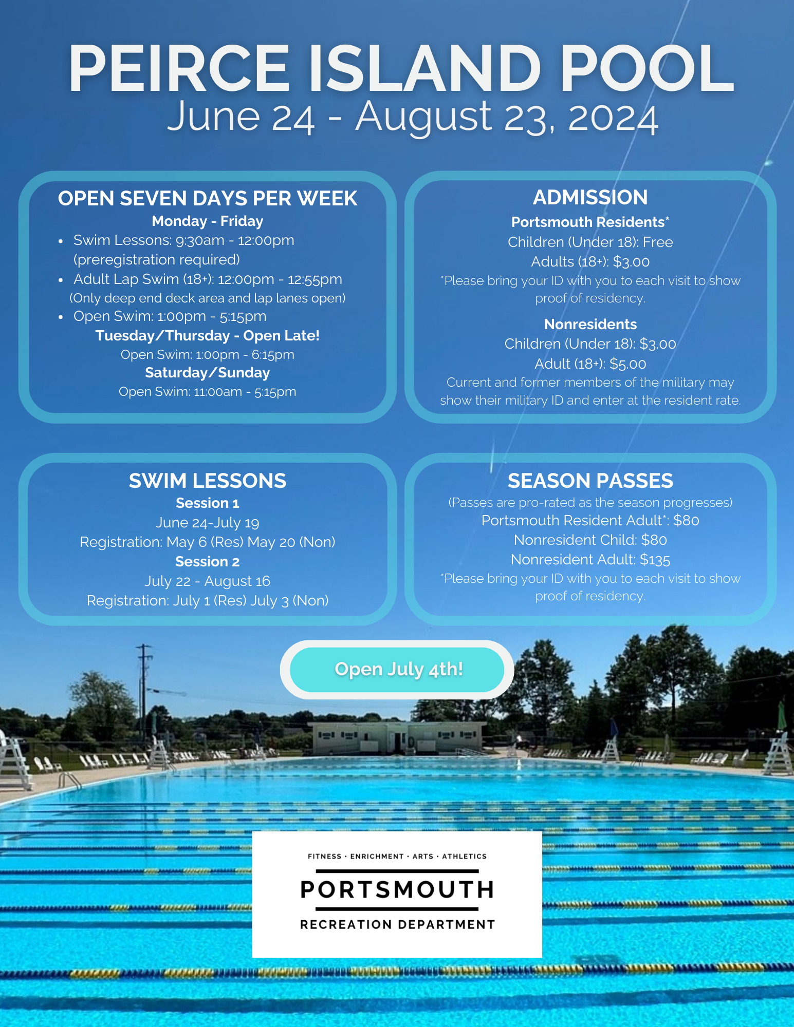 Outdoor Pool Info flier